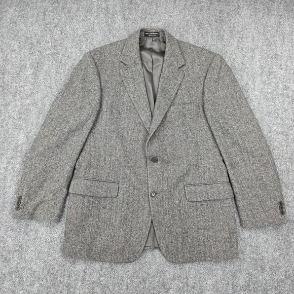 Gianfranco Ruffini Blazer Mens 42R Camel Hair Blend Italy Herringbone Jacket - Picture 4 of 16